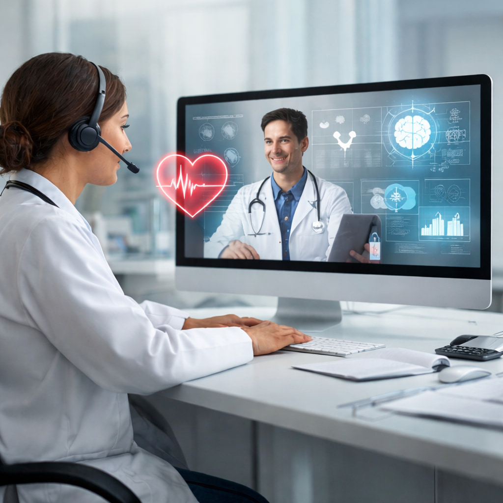 Futuristic hospital technology environment